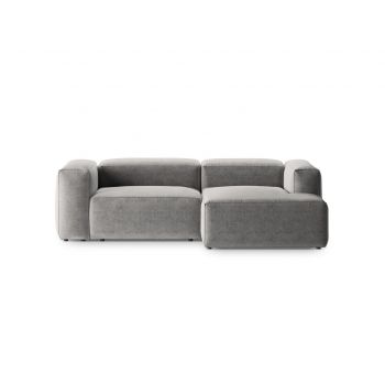 Coltar dreapta 2 locuri, Bergamo, Cosmopolitan Design, 244x152x70 cm, tesatura structurata, gri deschis