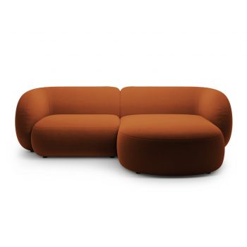 Coltar dreapta 2 locuri, Kate, Micadoni, 255x176x76 cm, catifea, teracota