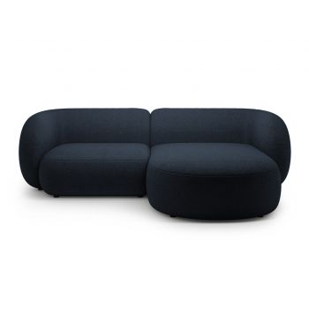 Coltar dreapta 2 locuri, Kate, Micadoni, 255x176x76 cm, tesatura boucle, albastru inchis