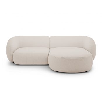 Coltar dreapta 2 locuri, Kate, Micadoni, 255x176x76 cm, tesatura boucle, bej