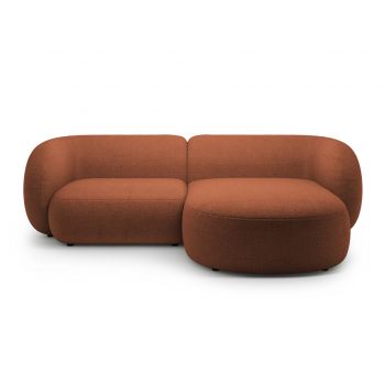 Coltar dreapta 2 locuri, Kate, Micadoni, 255x176x76 cm, tesatura boucle, teracota