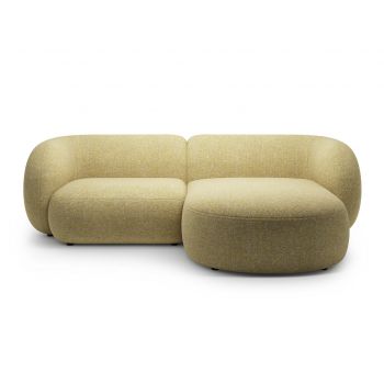 Coltar dreapta 2 locuri, Kate, Micadoni, 255x176x76 cm, tesatura structurata, galben melanj