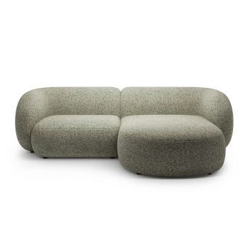 Coltar dreapta 2 locuri, Kate, Micadoni, 255x176x76 cm, tesatura structurata, verde muschi melanj