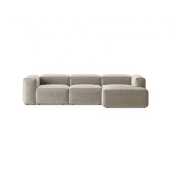 Coltar dreapta 3 locuri, Bergamo, Cosmopolitan Design, 304x152x70 cm, tesatura structurata, bej