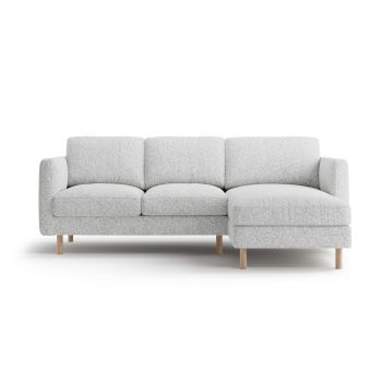 Coltar dreapta 3 locuri, Eden, Micadoni, 223x150x90 cm, tesatura structurata, gri deschis melanj