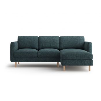 Coltar dreapta 3 locuri, Eden, Micadoni, 223x150x90 cm, tesatura structurata, verde albastrui melanj