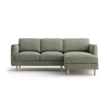 Coltar dreapta 3 locuri, Eden, Micadoni, 223x150x90 cm, tesatura structurata, verde muschi melanj