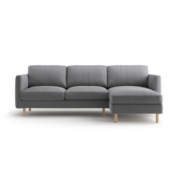 Coltar dreapta 3 locuri, Eden, Micadoni, 250x150x90 cm, catifea, gri