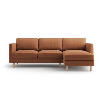 Coltar dreapta 3 locuri, Eden, Micadoni, 250x150x90 cm, catifea, miere
