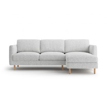 Coltar dreapta 3 locuri, Eden, Micadoni, 250x150x90 cm, tesatura structurata, gri deschis melanj