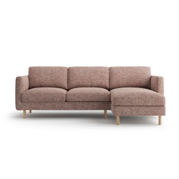 Coltar dreapta 3 locuri, Eden, Micadoni, 250x150x90 cm, tesatura structurata, roz melanj
