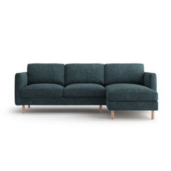 Coltar dreapta 3 locuri, Eden, Micadoni, 250x150x90 cm, tesatura structurata, verde albastrui melanj