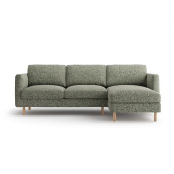 Coltar dreapta 3 locuri, Eden, Micadoni, 250x150x90 cm, tesatura structurata, verde muschi melanj