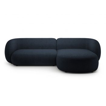 Coltar dreapta 3 locuri, Kate, Micadoni, 285x176x76 cm, tesatura boucle, albastru inchis