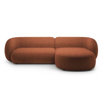 Coltar dreapta 3 locuri, Kate, Micadoni, 285x176x76 cm, tesatura boucle, teracota