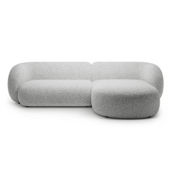 Coltar dreapta 3 locuri, Kate, Micadoni, 285x176x76 cm, tesatura structurata, gri deschis melanj