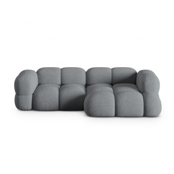 Coltar dreapta 3 locuri, Loretto, Cosmopolitan Design, 250x147x68 cm, tesatura structurata, gri