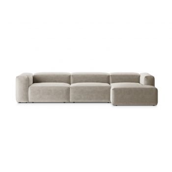 Coltar dreapta 4 locuri, Bergamo, Cosmopolitan Design, 344x152x70 cm, tesatura structurata, bej