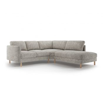 Coltar dreapta 4 locuri, Eden, Micadoni, 267x234x90 cm, tesatura structurata, bej melange