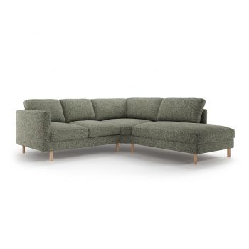 Coltar dreapta 4 locuri, Eden, Micadoni, 267x234x90 cm, tesatura structurata, verde muschi melanj