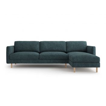 Coltar dreapta 4 locuri, Eden, Micadoni, 286x150x90 cm, tesatura structurata, verde albastrui melanj