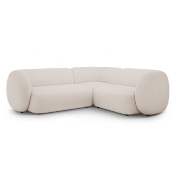 Coltar dreapta 4 locuri, Kate, Micadoni, 252x220x76 cm, tesatura boucle, bej