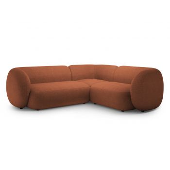 Coltar dreapta 4 locuri, Kate, Micadoni, 252x220x76 cm, tesatura boucle, teracota