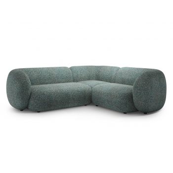 Coltar dreapta 4 locuri, Kate, Micadoni, 252x220x76 cm, tesatura structurata, albastru melanj