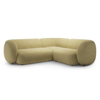 Coltar dreapta 4 locuri, Kate, Micadoni, 252x220x76 cm, tesatura structurata, galben melanj