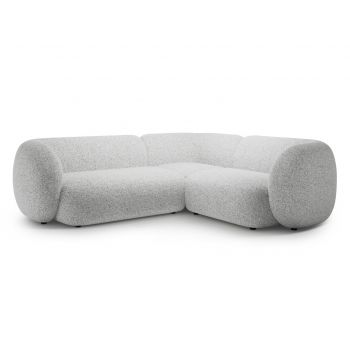 Coltar dreapta 4 locuri, Kate, Micadoni, 252x220x76 cm, tesatura structurata, gri deschis melanj