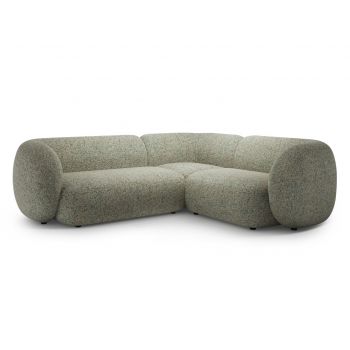 Coltar dreapta 4 locuri, Kate, Micadoni, 252x220x76 cm, tesatura structurata, verde muschi melanj