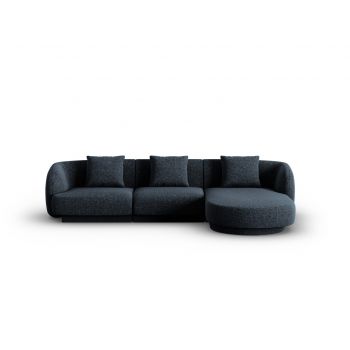 Coltar dreapta 4 locuri, Tulum, Cosmopolitan Design, 255x156x70 cm, tesatura chenille, albastru regal