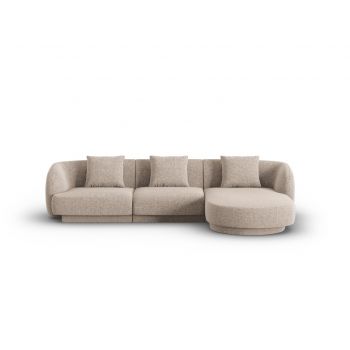 Coltar dreapta 4 locuri, Tulum, Cosmopolitan Design, 255x156x70 cm, tesatura chenille, bej