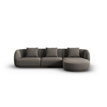 Coltar dreapta 4 locuri, Tulum, Cosmopolitan Design, 255x156x70 cm, tesatura chenille, gri
