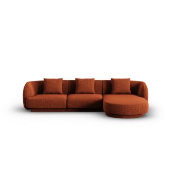 Coltar dreapta 4 locuri, Tulum, Cosmopolitan Design, 255x156x70 cm, tesatura chenille, teracota