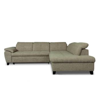 Coltar Extensibil Cu Otoman Mic Dreapta Sevilia Lux, 5 Locuri, Tetiere Reglabile, Now Or Never, Gri, 280 Cm