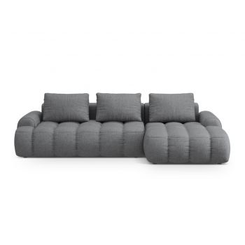 Coltar extensibil dreapta 3 locuri, Linz, Cosmopolitan Design, 275x142x84 cm, tesatura structurata, gri