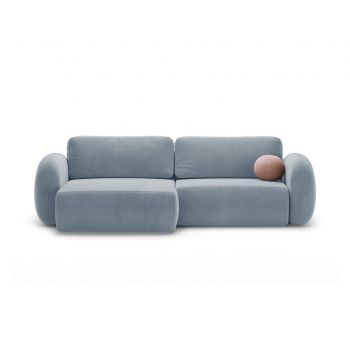 Coltar extensibil reversibil 4 locuri, Tonale, Cosmopolitan Design, 262x149x88 cm, catifea, albastru gri