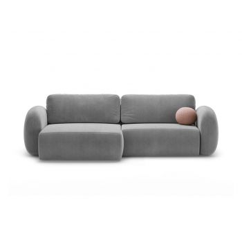 Coltar extensibil reversibil 4 locuri, Tonale, Cosmopolitan Design, 262x149x88 cm, catifea, gri inchis
