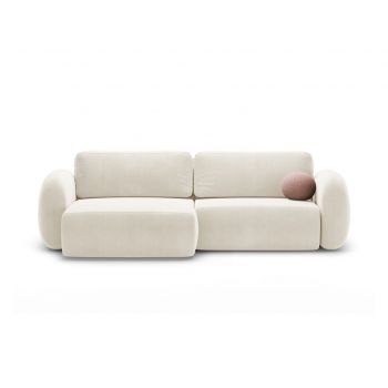 Coltar extensibil reversibil 4 locuri, Tonale, Cosmopolitan Design, 262x149x88 cm, catifea, ivoriu
