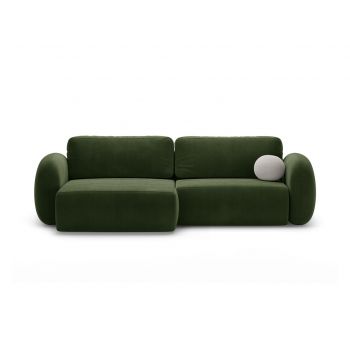 Coltar extensibil reversibil 4 locuri, Tonale, Cosmopolitan Design, 262x149x88 cm, catifea, verde army