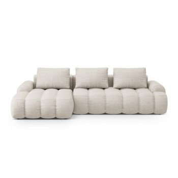 Coltar extensibil stanga 3 locuri, Linz, Cosmopolitan Design, 275x142x84 cm, tesatura structurata, bej