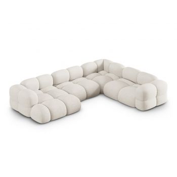 Coltar panoramic dreapta 5 locuri, Loretto, Cosmopolitan Design, 345x250x68 cm, tesatura structurata, bej