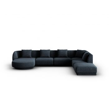 Coltar panoramic dreapta 6 locuri, Tulum, Cosmopolitan Design, 330x255x70 cm, tesatura chenille, albastru regal