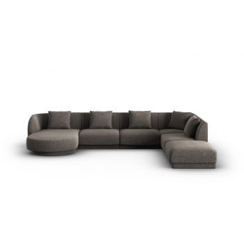 Coltar panoramic dreapta 6 locuri, Tulum, Cosmopolitan Design, 330x255x70 cm, tesatura chenille, gri