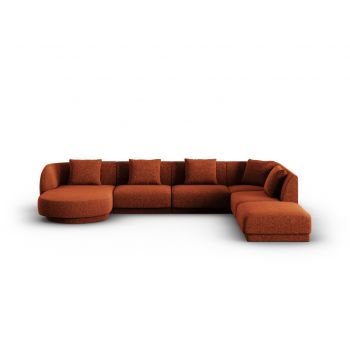 Coltar panoramic dreapta 6 locuri, Tulum, Cosmopolitan Design, 330x255x70 cm, tesatura chenille, teracota