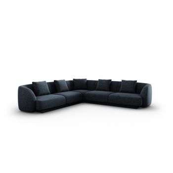 Coltar reversibil 5 locuri, Tulum, Cosmopolitan Design, 255x255x70 cm, tesatura chenille, albastru regal