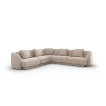 Coltar reversibil 5 locuri, Tulum, Cosmopolitan Design, 255x255x70 cm, tesatura chenille, bej