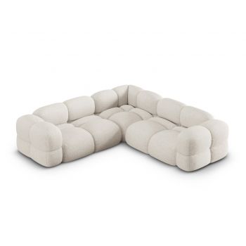 Coltar simetric 4 locuri, Loretto, Cosmopolitan Design, 250x250x68 cm, tesatura structurata, bej