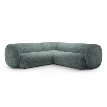 Coltar simetric 5 locuri, Kate, Micadoni, 252x252x76 cm, tesatura structurata, albastru melanj